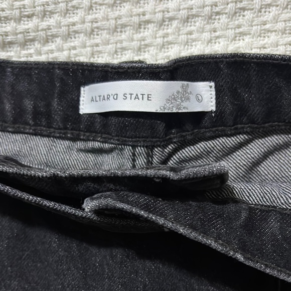 Altar’d State Asymmetrical Black Jean Skort - Picture 3 of 4